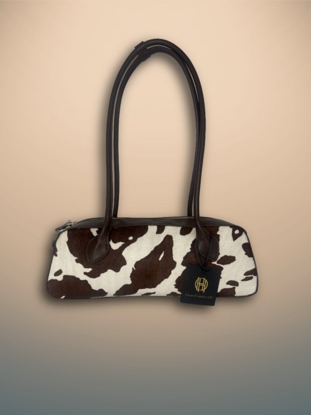 House of Harlow 1960 Genuine Calf Hair Cow Print Shoulder Bag Leather NWT